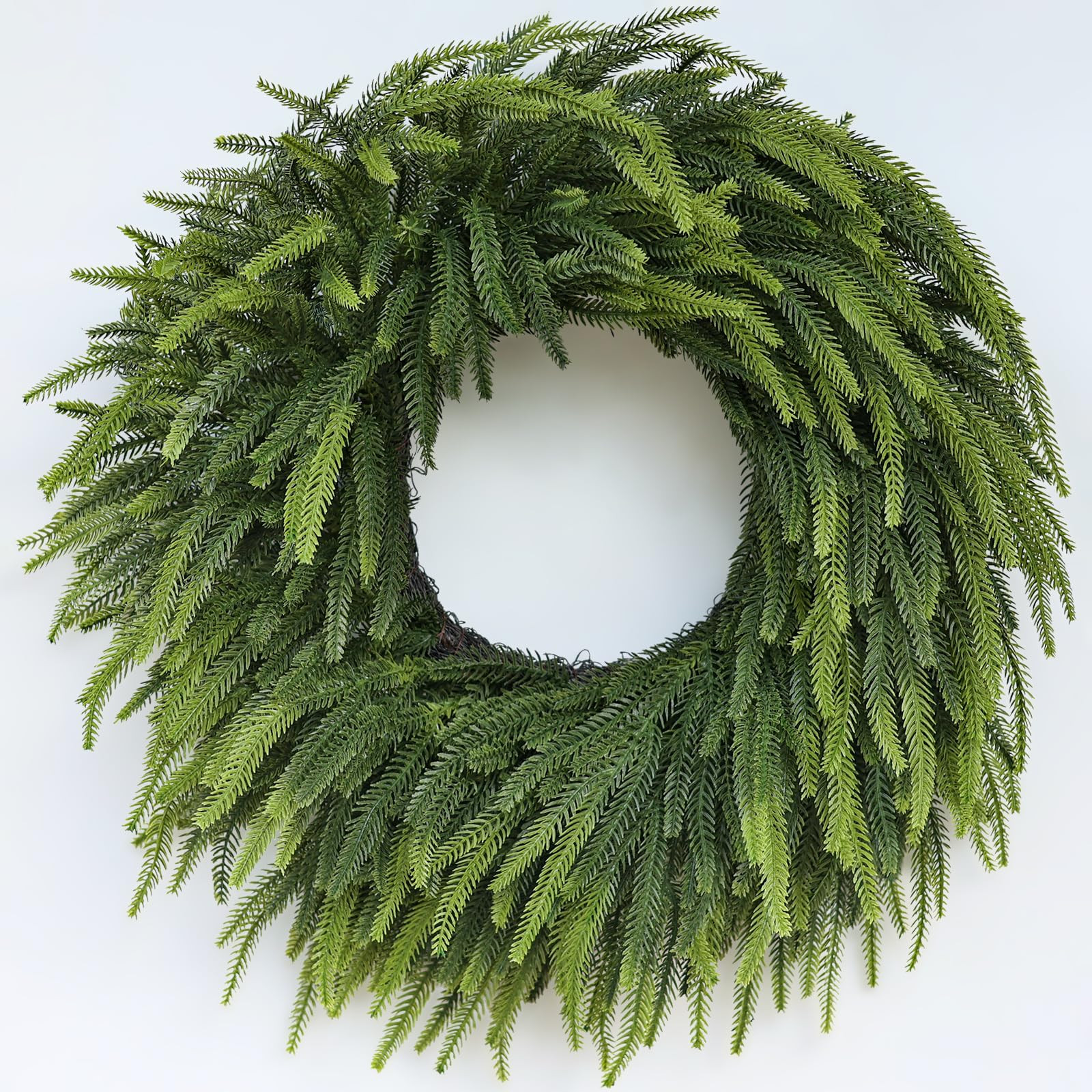 26" Large Christmas Norfolk Pine Wreath - Artificial Christmas Wreaths Faux Pine Needles Fake Gre... | Amazon (US)