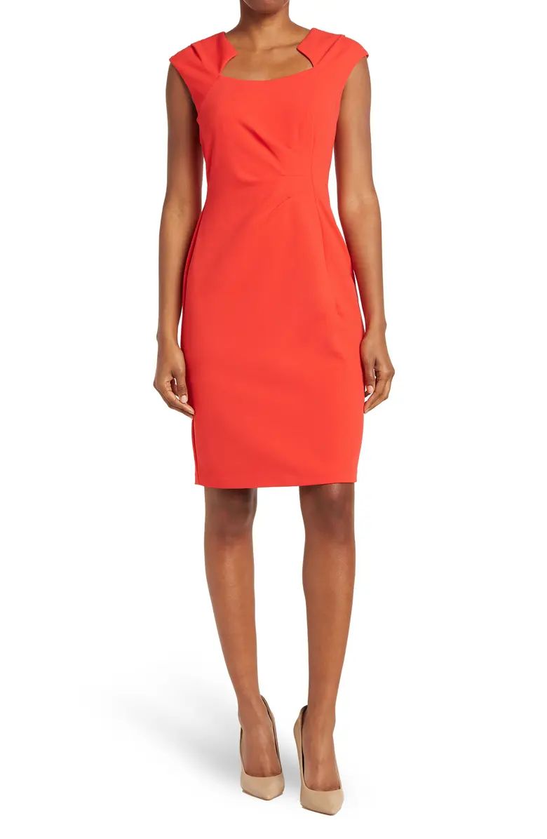 CONNECTED APPAREL Cut Out Neckline Shift Dress | Nordstromrack | Nordstrom Rack