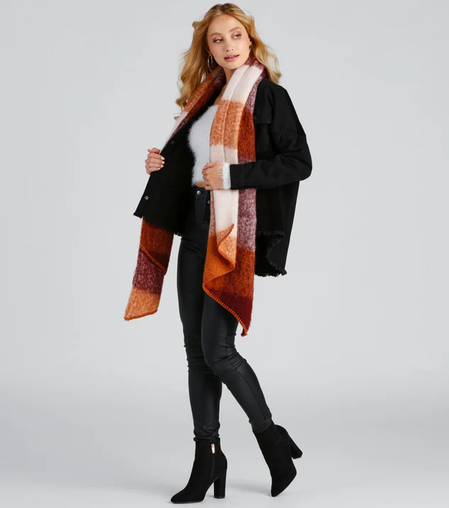 Cozy Season Brushed Plaid Scarf | Windsor Stores