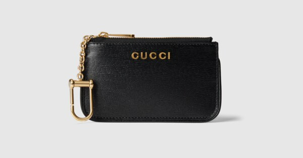 Zip key case with Gucci script | Gucci (US)