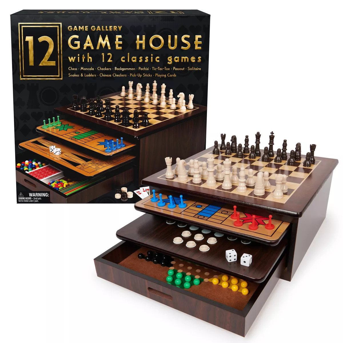Game Gallery 12 in 1 Game House with 12 Classic Games | Target