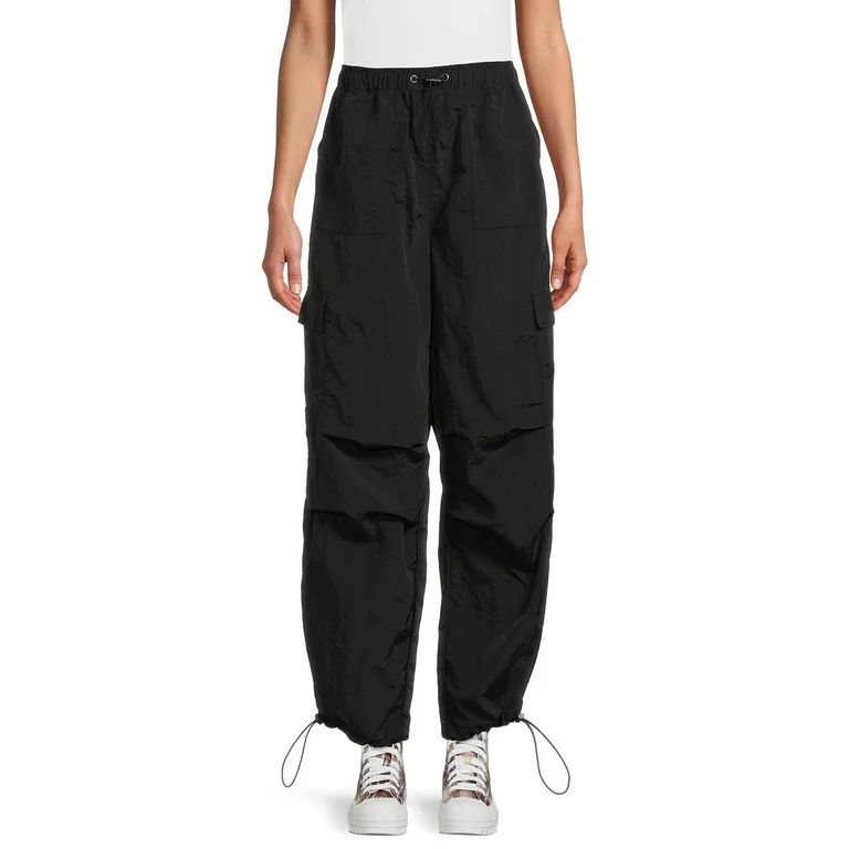No Boundaries Women's Juniors Nylon Parachute Pants, Sizes XS-XXXL, 29.5" Inseam | Walmart (US)