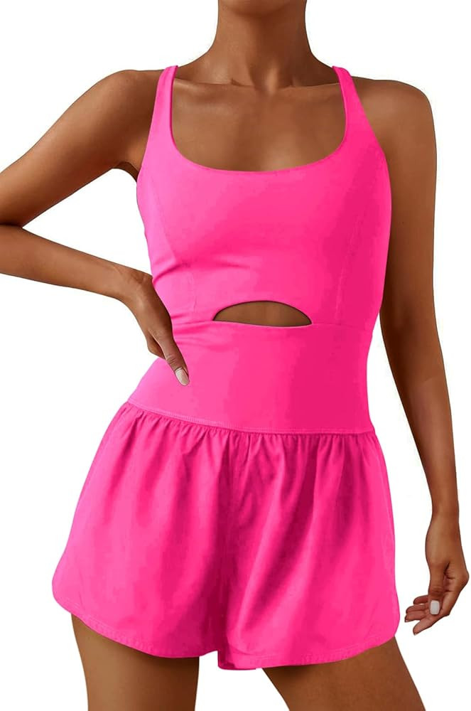 ReachMe Womens Running Onesies Workout Rompers One Piece Outfits Exercise Jumpsuits Gym Yoga Clot... | Amazon (US)