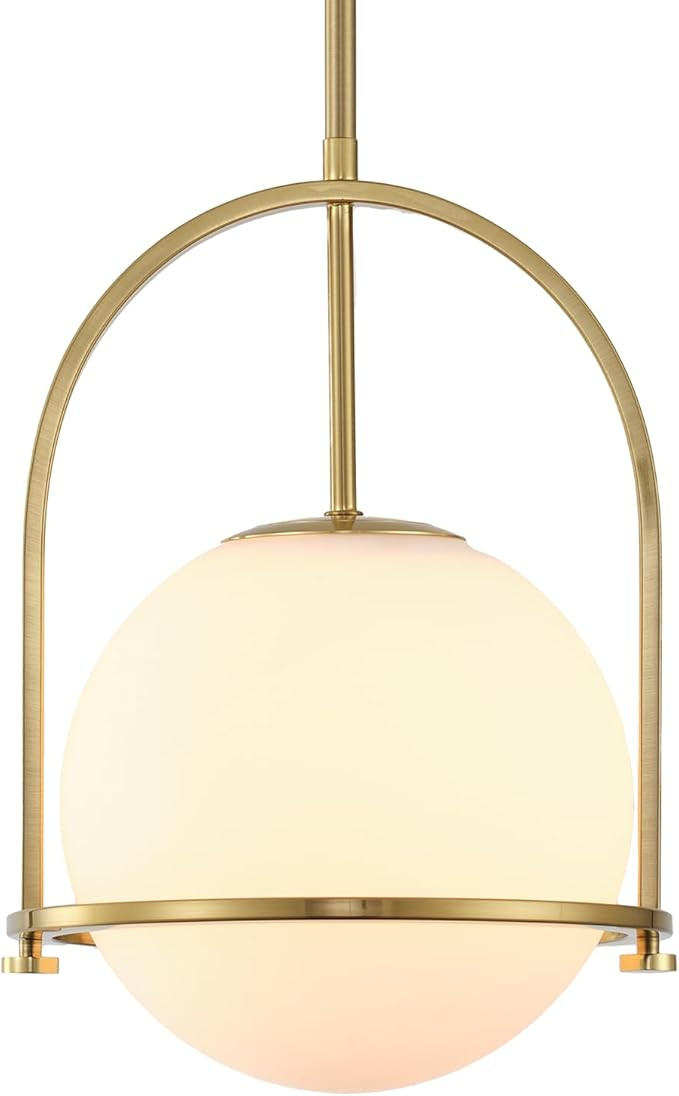 Gold Pendant Lights Kitchen Island with Brass Finish,Frosted Glass Globe,13in Pendant Light Fixtu... | Amazon (US)
