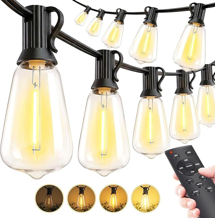 MGVIH Outdoor String Led Patio Lights - 200Ft 60M Outside Waterproof Light with Remote Dimmable S... | Amazon (US)