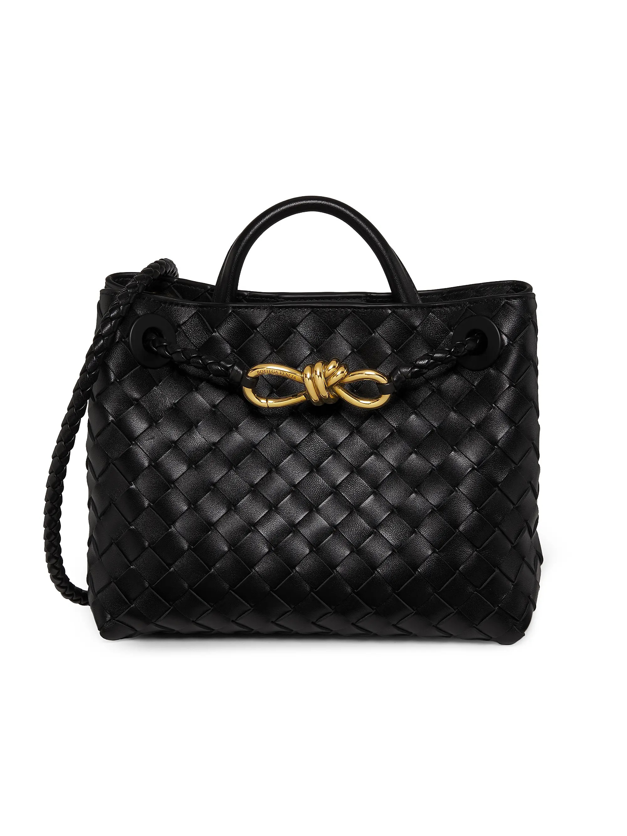 Small Andiamo Intrecciato Leather Top-Handle Bag | Saks Fifth Avenue