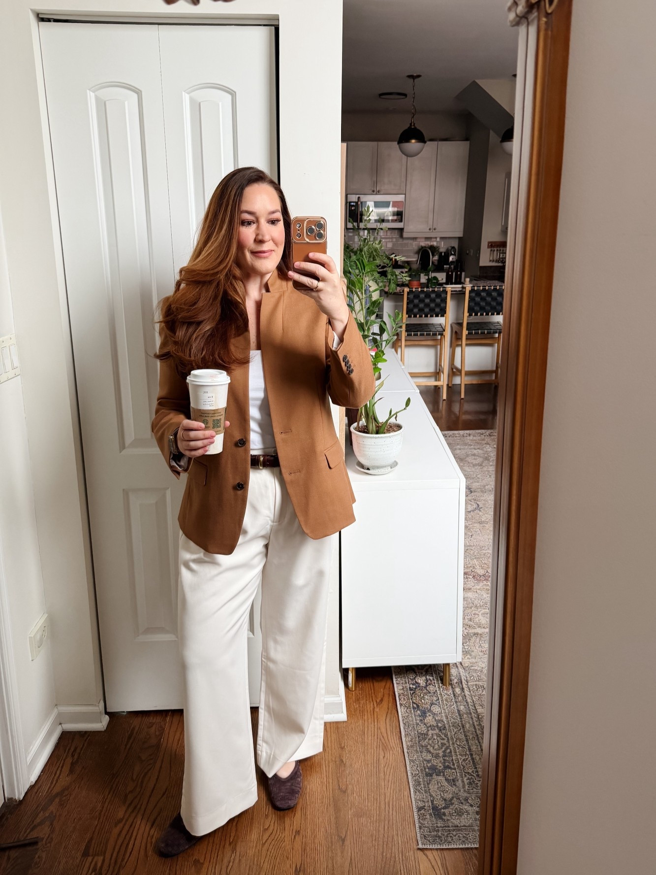 Bringing spring into office days. These white trouser pants from @abercrombie are on sale and perfect for my apron belly gals!

White pants- 31S
Camel Jacket- 10
Belt- 95
Bodysuit- XL


#LTKMidsize #LTKSeasonal #LTKWorkwear