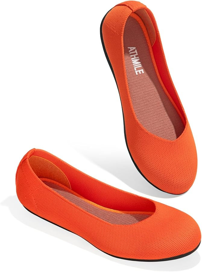 ATHMILE Women's Flat Ballet Shoes Knit Flat Shoes for Women Round Toe Slip on Women Flats for Dre... | Amazon (US)