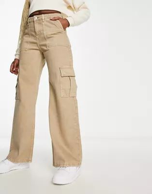 Monki cargo jeans in beige | ASOS (Global)