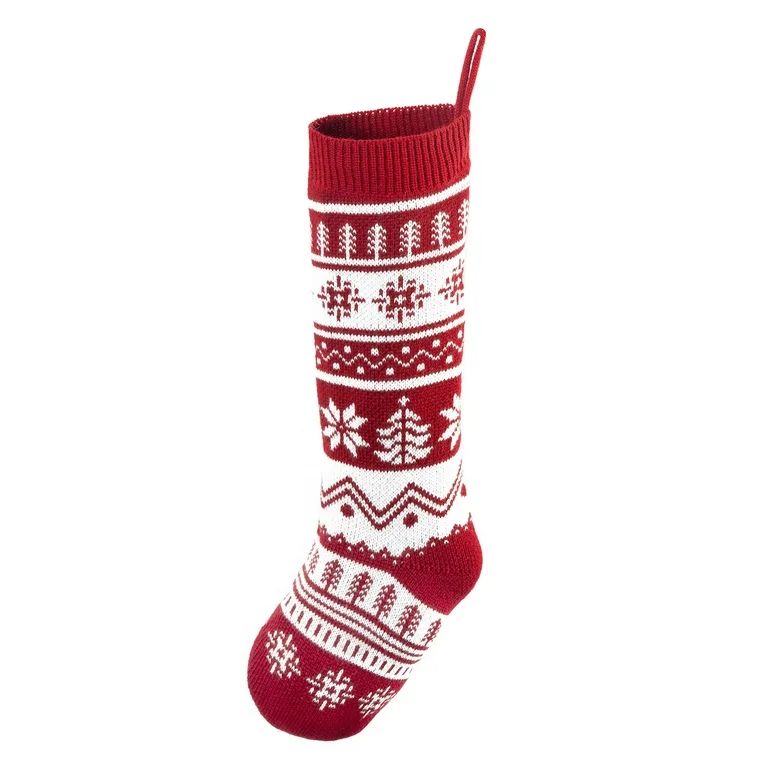 JOYIN 6 Pack 18" Knit Christmas Stockings, Large Rustic Yarn Xmas Stockings for Family Holiday De... | Walmart (US)