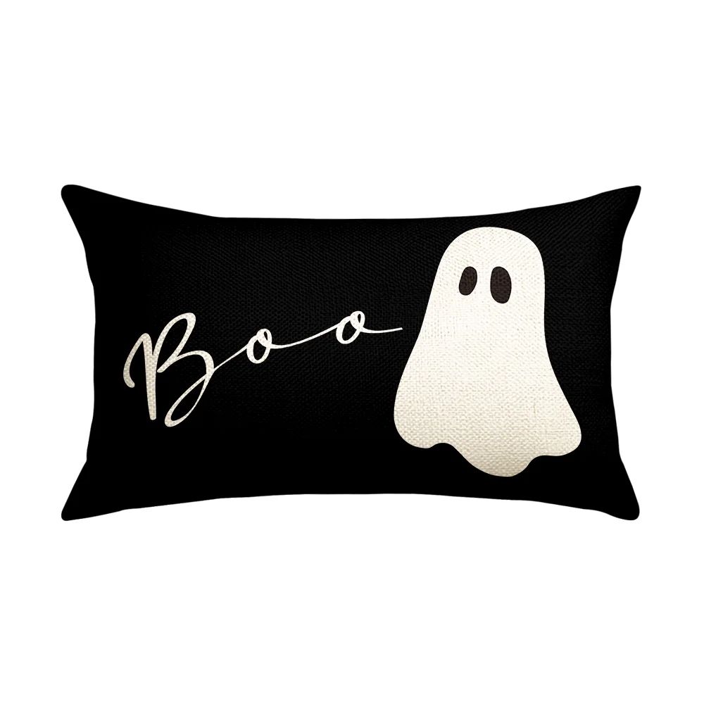 Smile Boo Ghost Halloween Throw Pillow Cover 12 x 20 Inch Decorative Outdoor Cushion Covers - Wal... | Walmart (US)