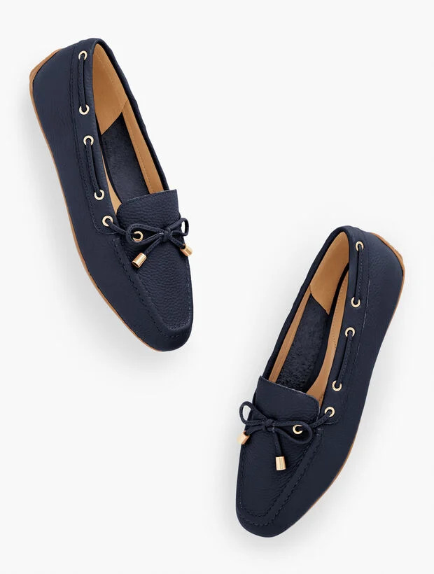 Jessie Pebbled Leather Driving Moccasins | Talbots