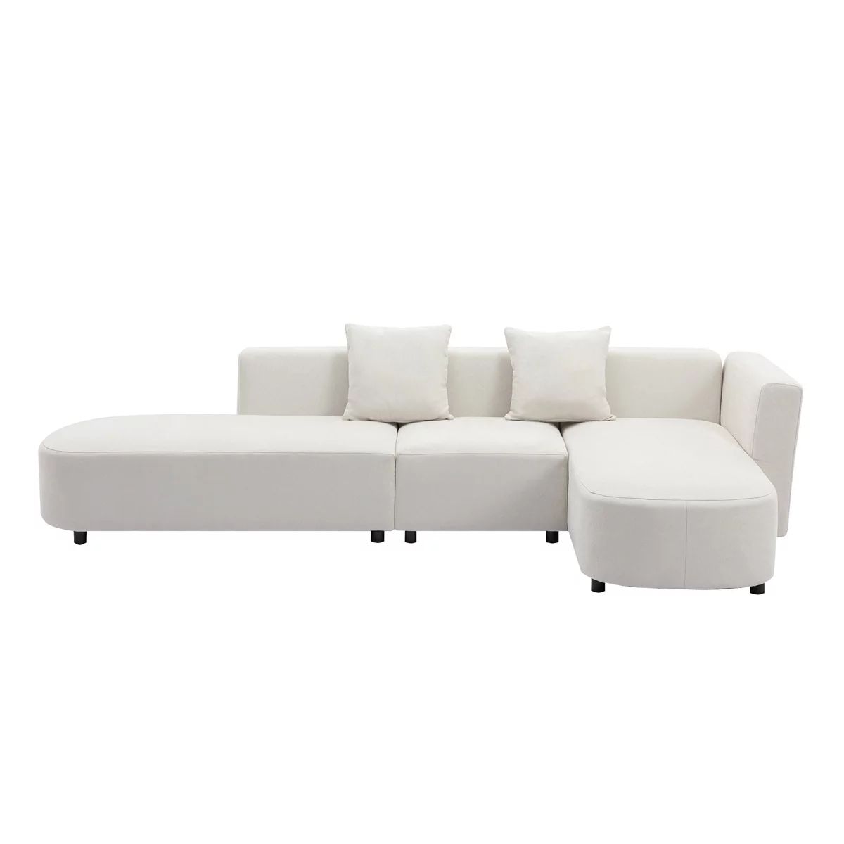 Upholstery Curved Sofa, Luxury L-Shaped Large Sofa Couch with Tufted Back, Right Hand Facing Sofa... | Walmart (US)