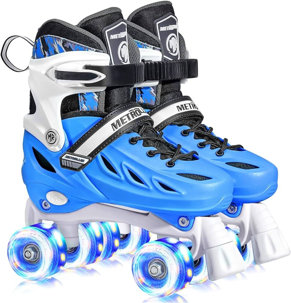 METROLLER Roller Skates for Girls and Boys Teens, Adjustable 4 Sizes for Kids Toddler Rollerskate... | Amazon (US)