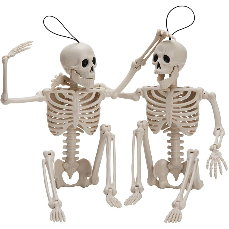 JOYIN 10 PCS 16" Halloween Skeleton Decor, Full Body Stayable Movable Joints, Posable Hanging Ske... | Amazon (US)