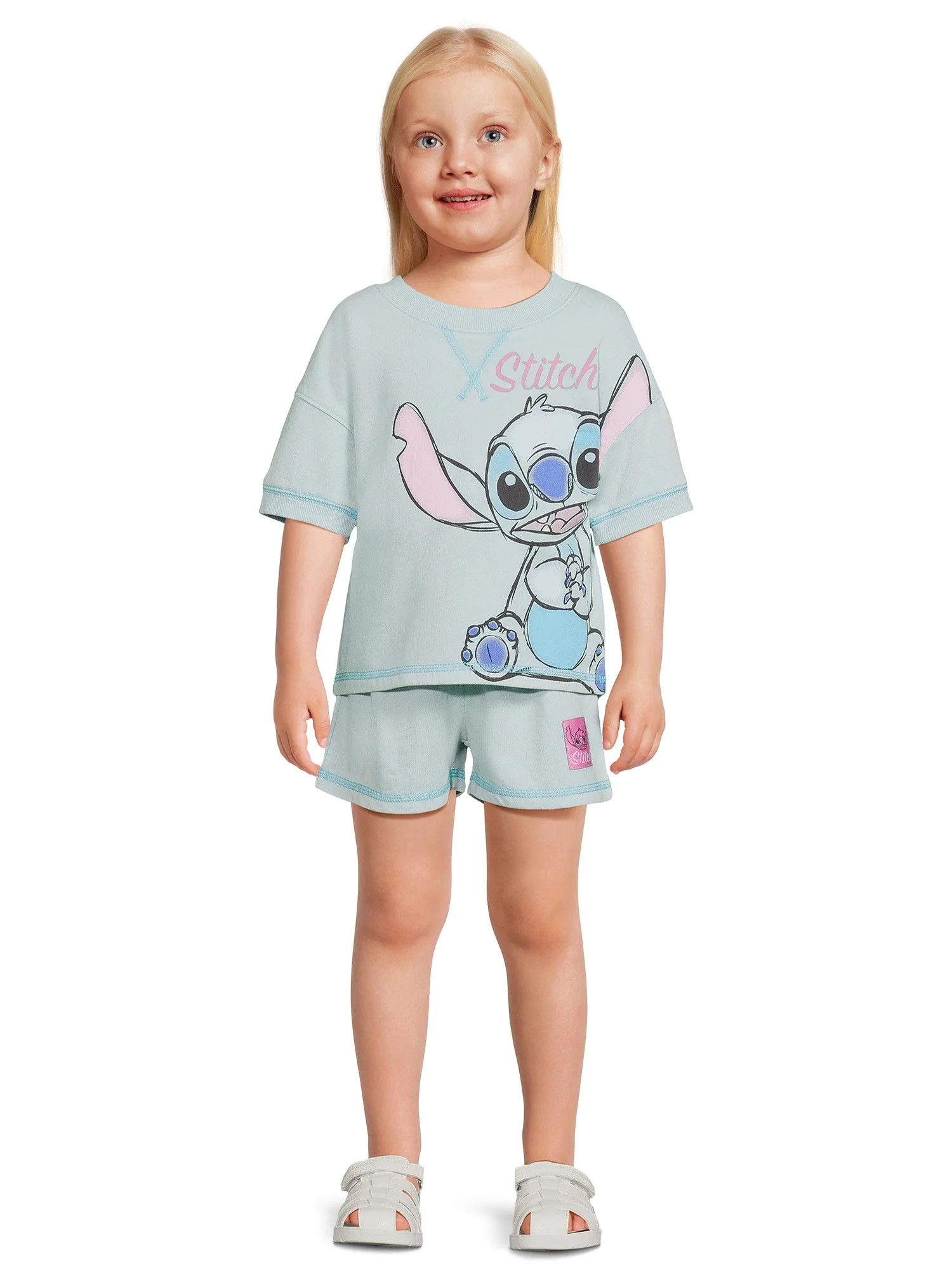 Lilo & Stitch Toddler Girls Tee and Shorts Set, 2-Piece, Sizes 12M-5T | Walmart (US)
