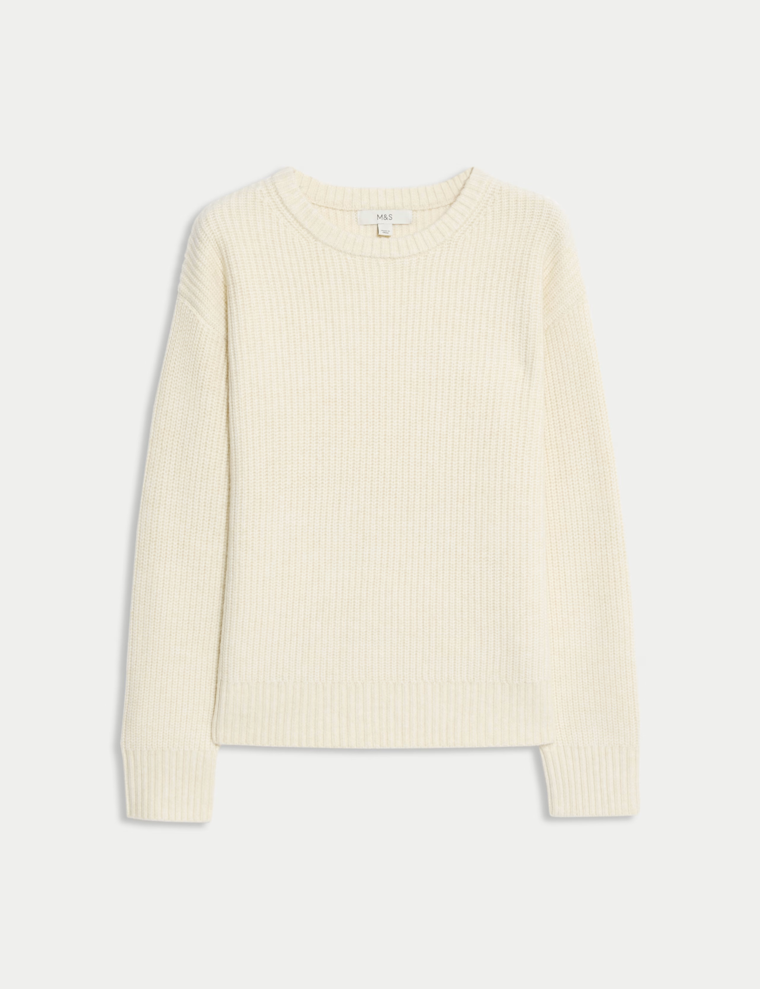 Cloud-Yarn Ribbed Crew Neck Jumper | Marks & Spencer (UK)