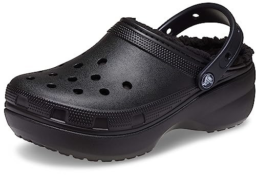 Crocs Women's Classic Platform Lined Clogs, Black, Numeric_5 | Amazon (US)