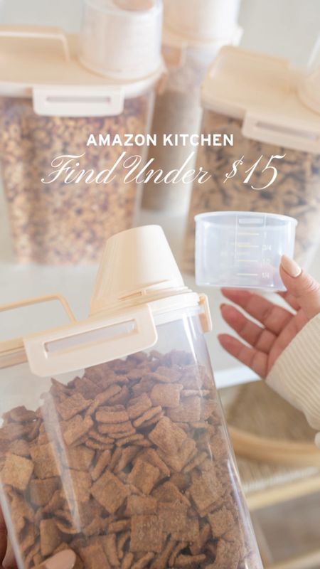 Amazon kitchen find under $15: airtight food container with a spout for pouring & built-in measuring cup! 

Amazon finds, Amazon favorites, Amazon must haves, Amazon gadget, kitchen organization, kitchen organizer 

#LTKVideo #LTKfindsunder50 #LTKhome