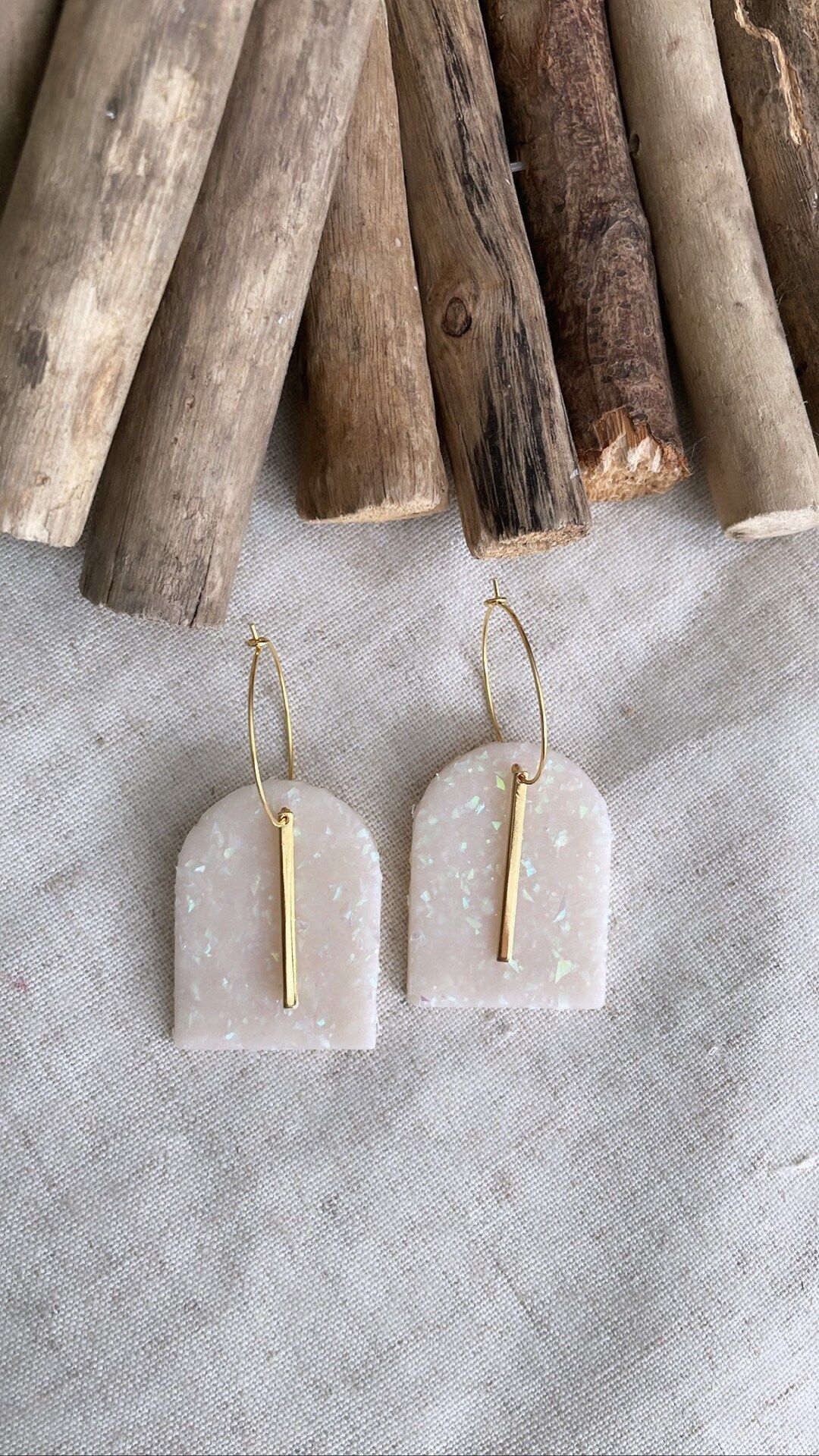 The Opal Collection - Cabo Arch Gold Bar - Clay Earrings | Etsy (US)