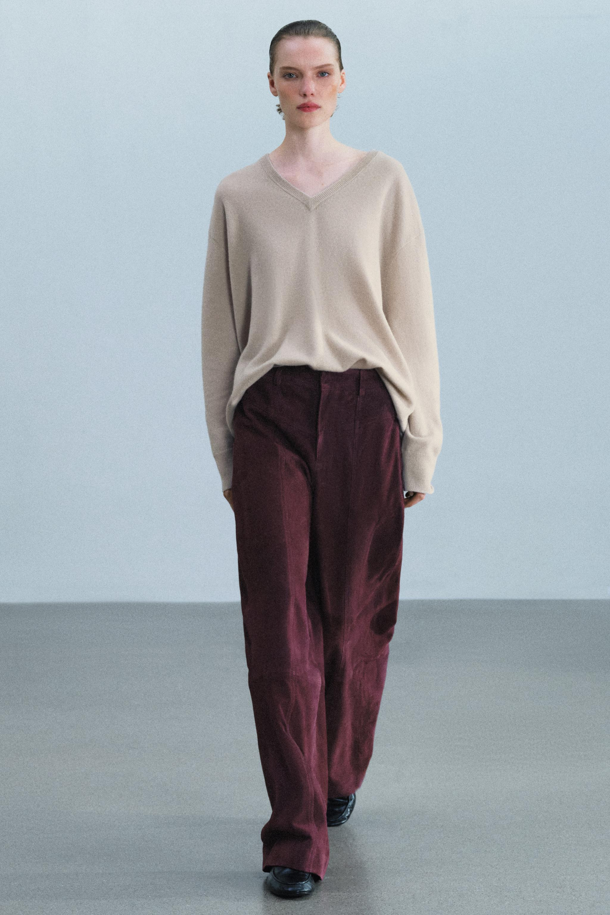 ZW COLLECTION 100% SUEDE LEATHER TROUSERS WITH POCKETS | Zara UK