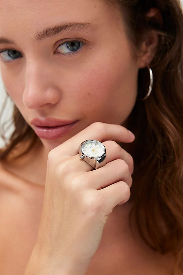 Round Metal Watch Ring in Silver, Women's at Urban Outfitters | Urban Outfitters (US and RoW)