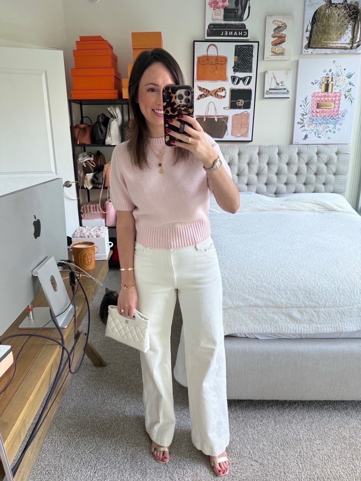 Pink short sleeve sweater (s), white jeans (25), gold heels. These Inez gold sandals are so comfy! Use code Jenna15Spring25 for 15% off!





#LTKootd #LTKFindsUnder100 #LTKSeasonal