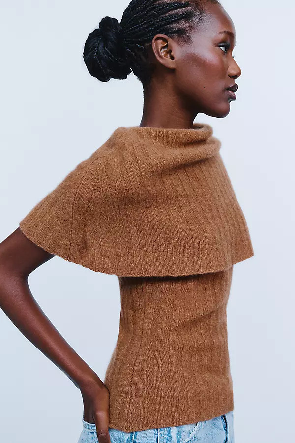 100% Cashmere Cowl Cape Sweater | Anthropologie (US)