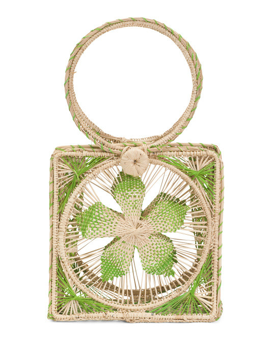Handmade Mixed Cattleya Raffia Bag | TJ Maxx