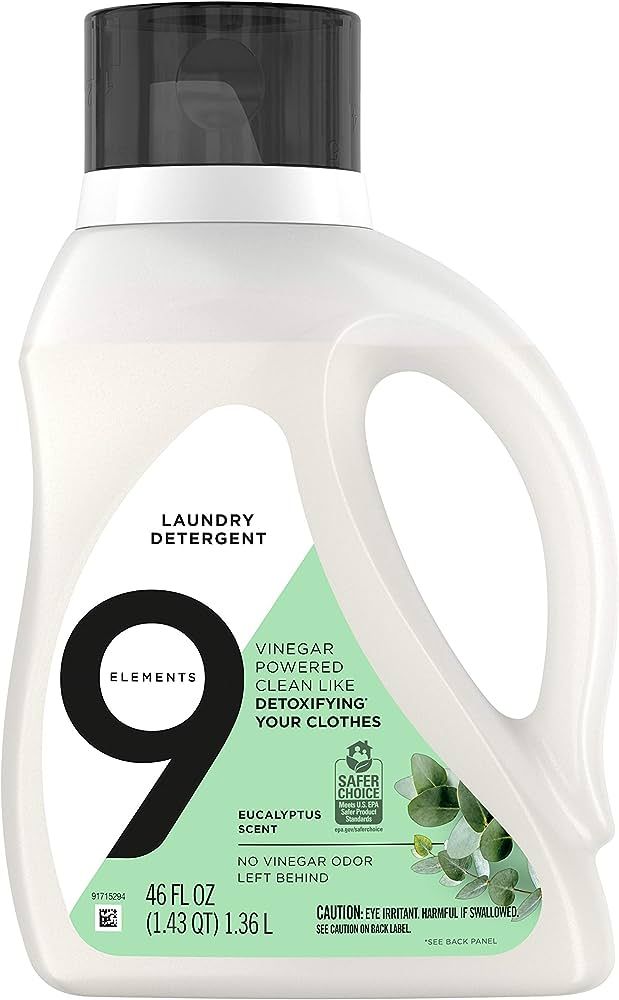 9 Elements Liquid Laundry Detergent, Eucalyptus Scent, 46 Oz, 46 Fl Oz | Amazon (US)