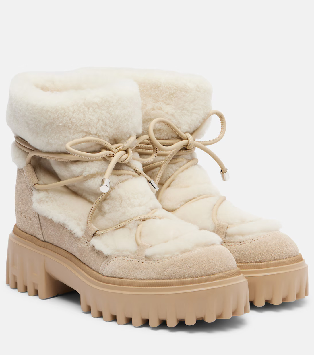 Hogan H700 shearling-trimmed suede ankle boots | Mytheresa (US/CA)