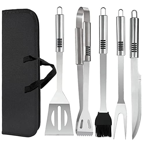Grill Tools Set,Stainless Steel Grill Set for Men, 6pc BBQ Tools Grilling Accessories Kit with Spatula,Fork,Knife,Brush,Tongs & Carry Bag Grill Utensils Set for Outdoor Grill | Amazon (US)