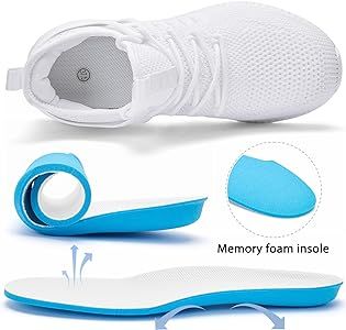 Walking Shoes Sneakers for Women - Running Tennis Gym Workout Athletic Slip On Memory Foam Lightw... | Amazon (US)