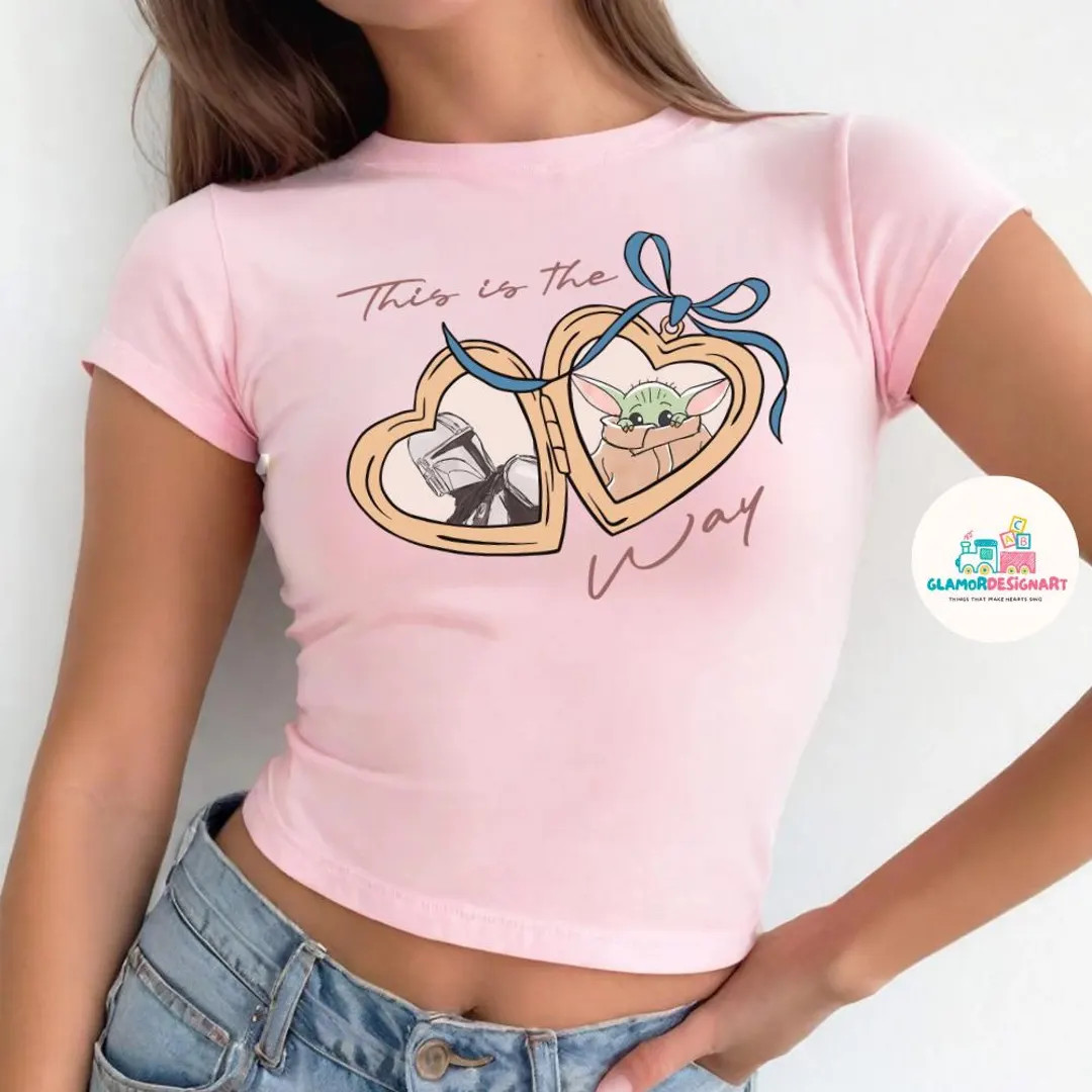 Coquette Bow Locket Disney Star Wars Baby Tee Crop Top, May the Force Be With You Galaxy's Edge D... | Etsy (US)