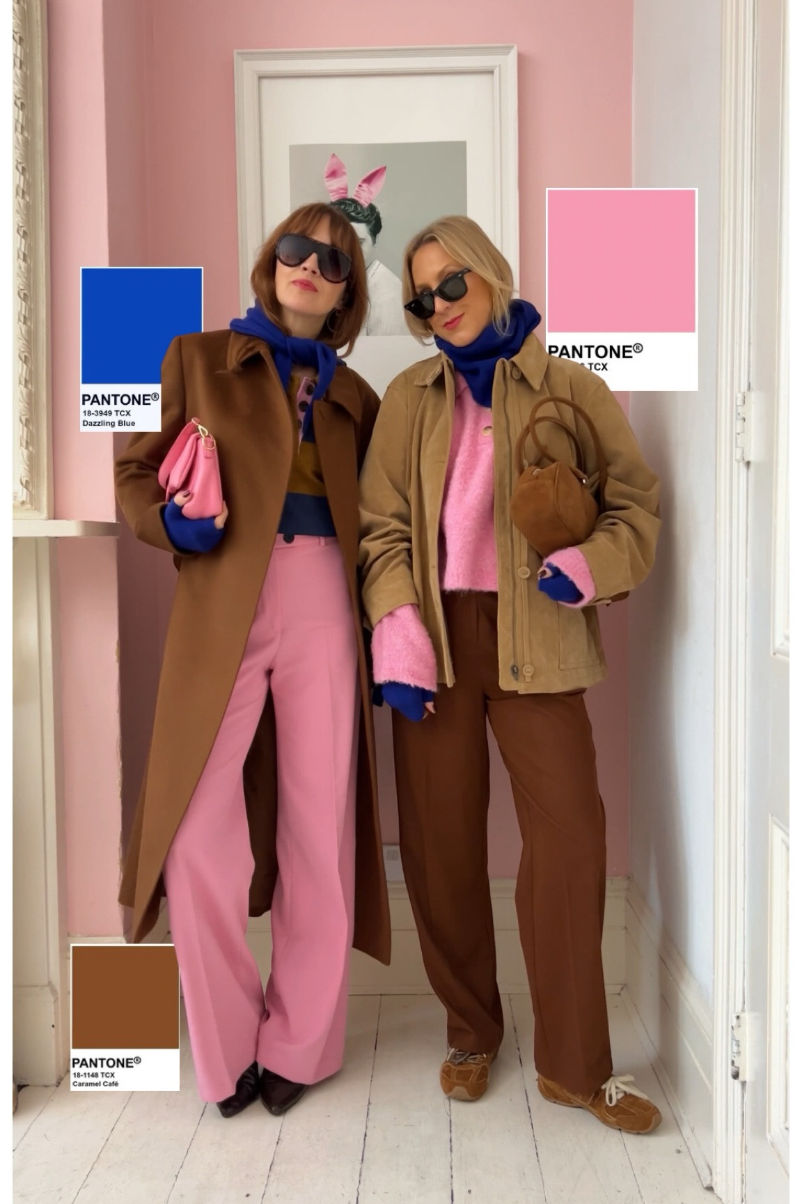 Colour combination - electric blue, pink and tan! 

Both are jumpers are from Next eh oh we can’t link! 

#LTKuk #LTKwinter #LTKeurope