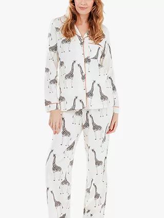 Chelsea Peers Organic Cotton Giraffe Pyjamas, Cream | John Lewis (UK)