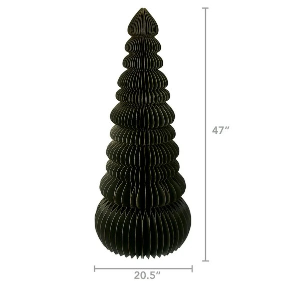 Honeycomb Paper Tree Christmas Decoration, Green, 47", by Holiday Time | Walmart (US)