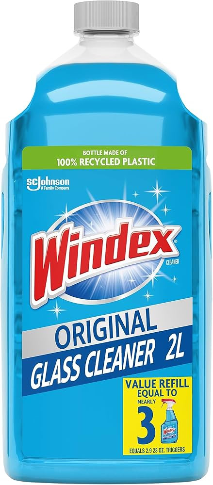 Windex Glass Cleaner Spray Refill, Original Blue Window Cleaner Works on Smudges and Fingerprints... | Amazon (US)