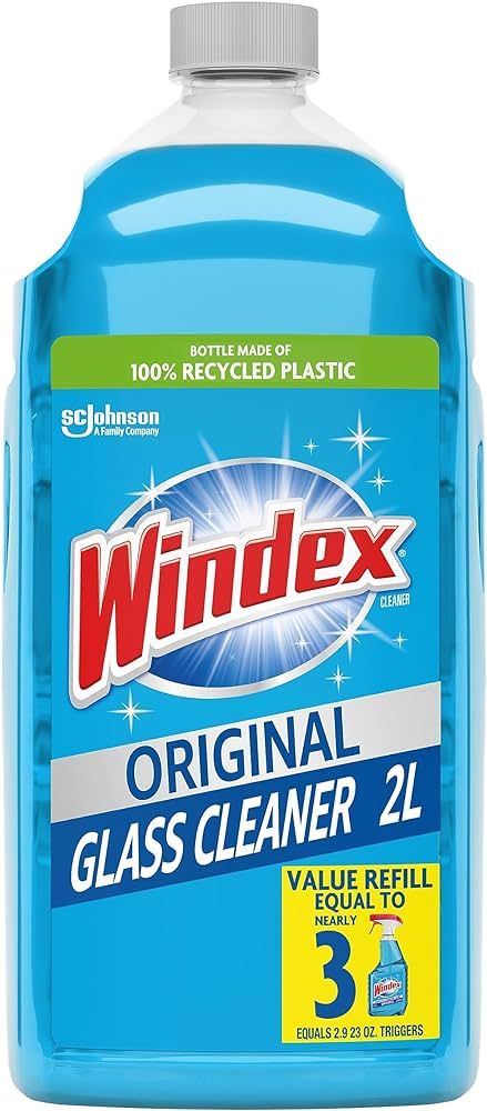 Windex Glass Cleaner Spray Refill, Original Blue Window Cleaner Works on Smudges and Fingerprints... | Amazon (US)
