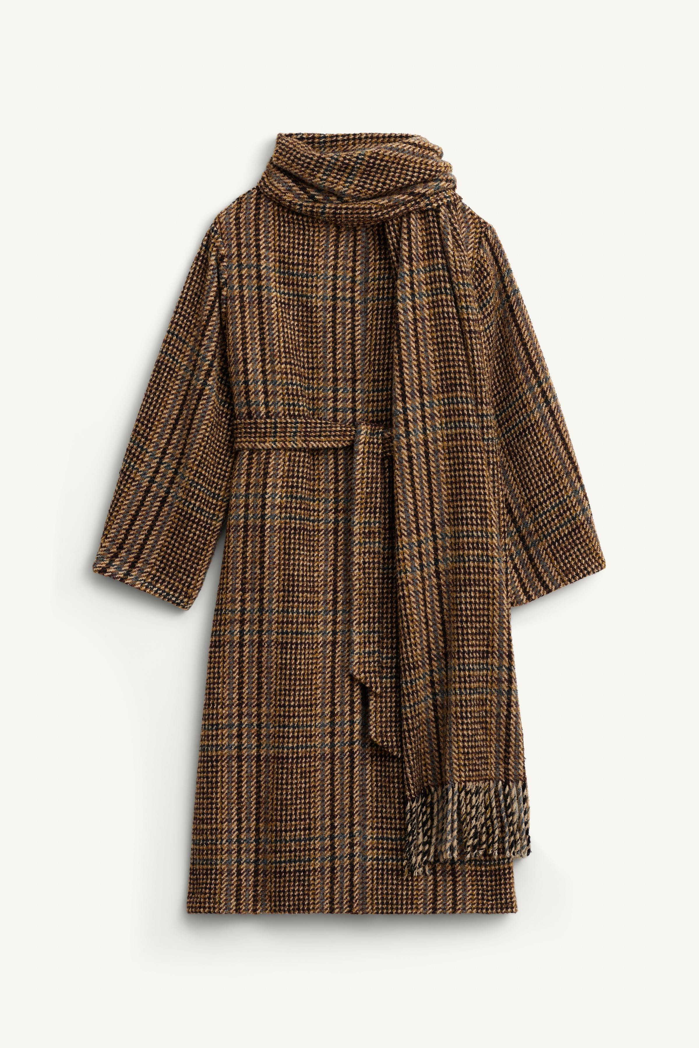 LIMITED EDITION CHECK COAT WITH SCARF | Zara US