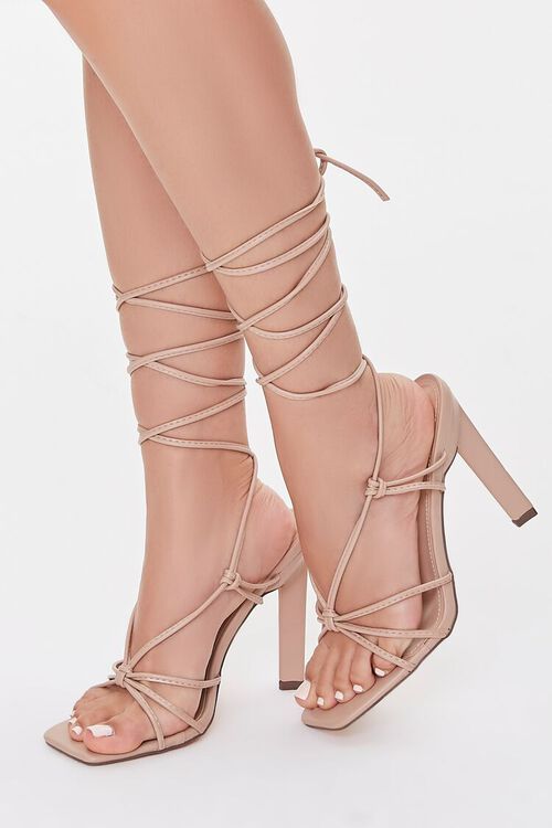 Knotted Strappy Wraparound Heels | Forever 21 (US)