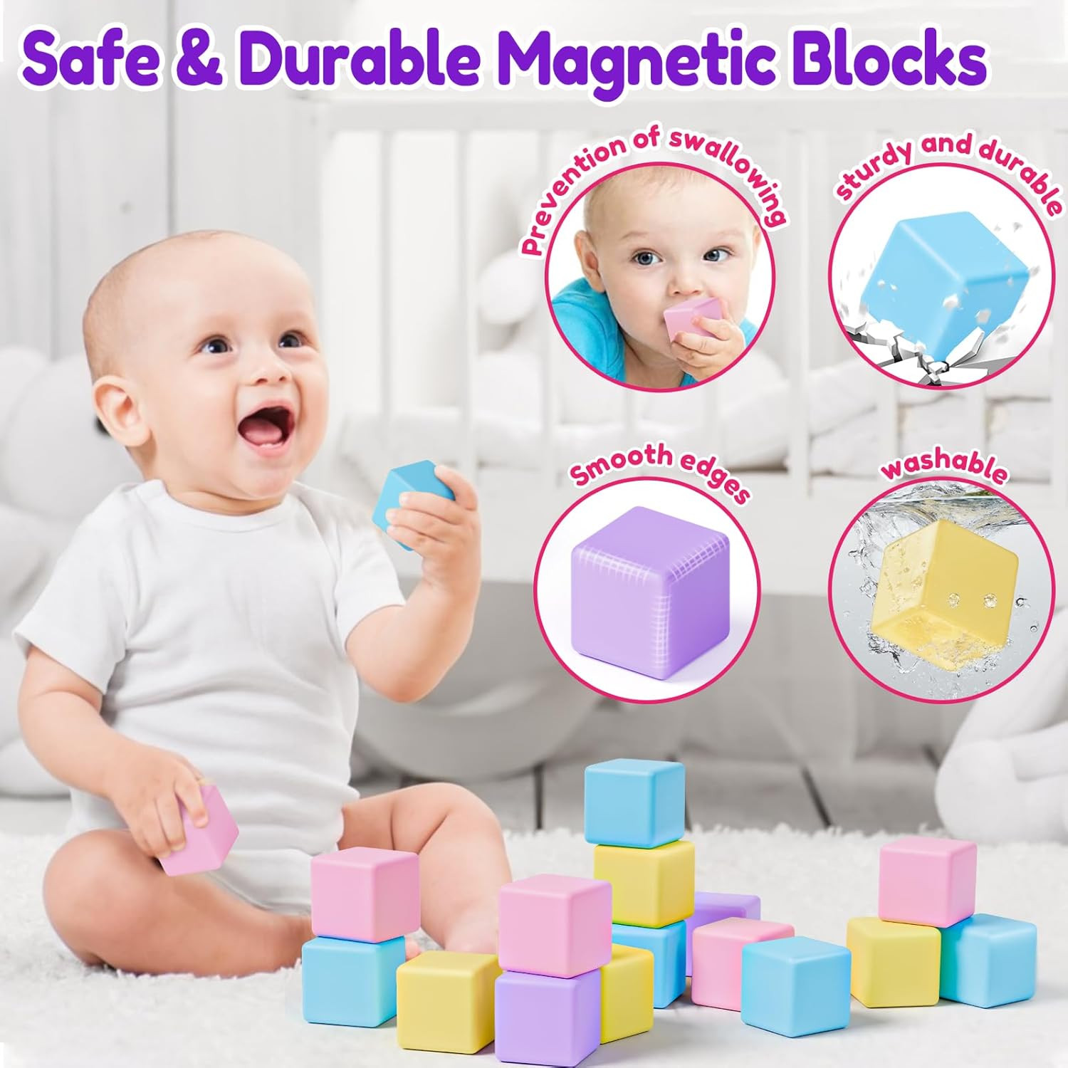 Magnetic Blocks for Toddlers Ages 3-5 Macaron 1.21 Inches Magnetic Building Blocks for Kids Ages ... | Amazon (US)