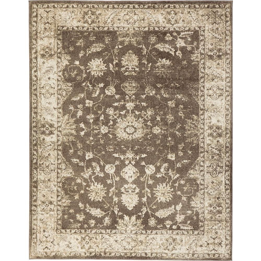 Old Treasures Brown/Cream 8 ft. x 10 ft. Area Rug | The Home Depot
