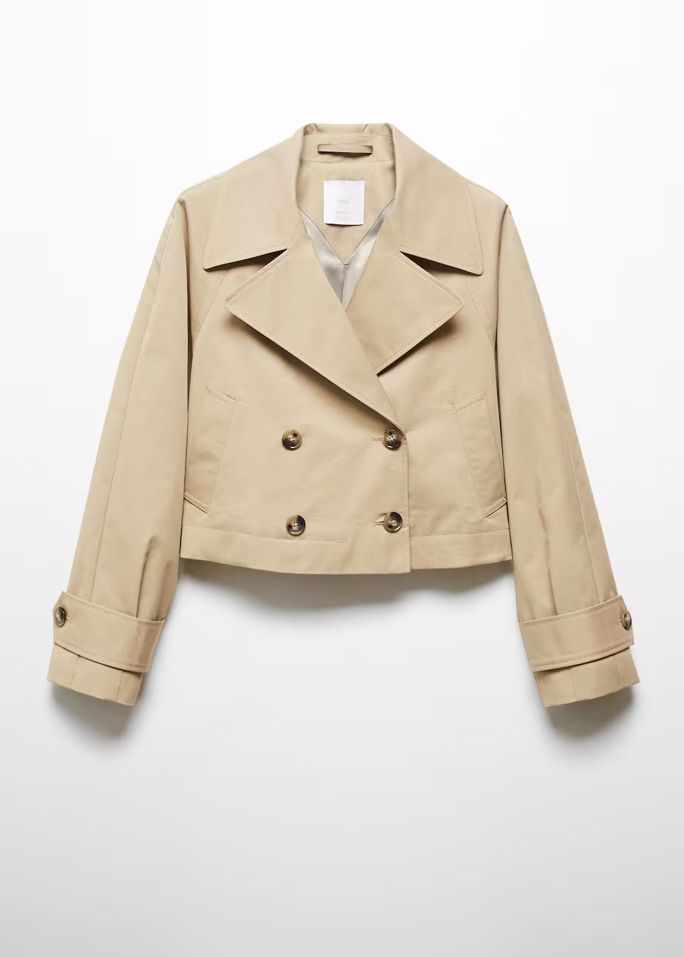 Cropped trench coat with lapels -  Women | Mango USA | MANGO (US)
