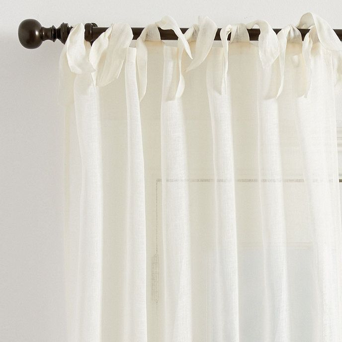 Linen Sheer Tie Top Drapery Panel | Ballard Designs, Inc.