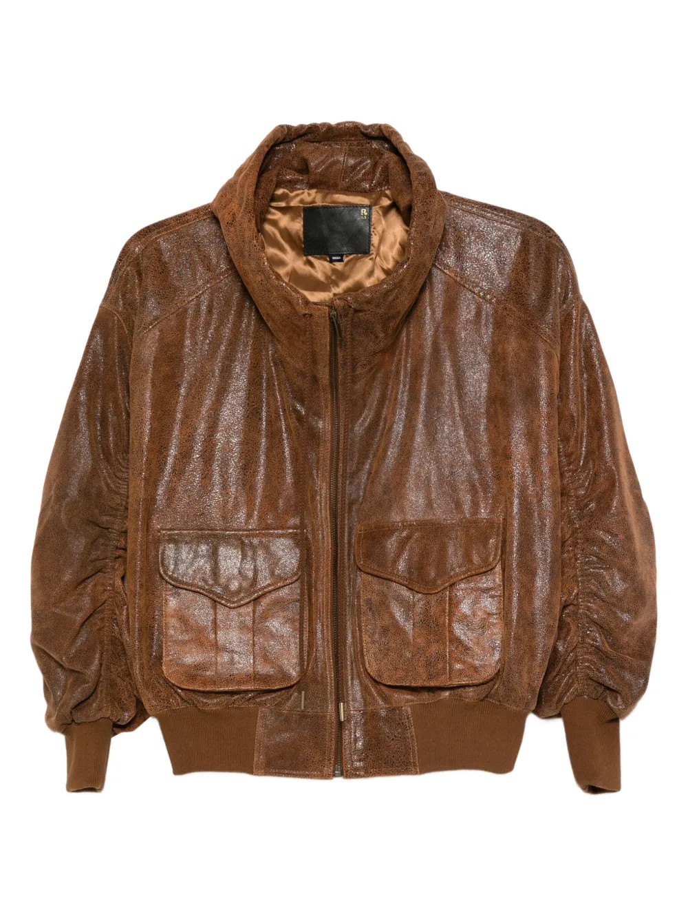 R13 Leather Bomber Jacket | Brown | FARFETCH UK | Farfetch Global