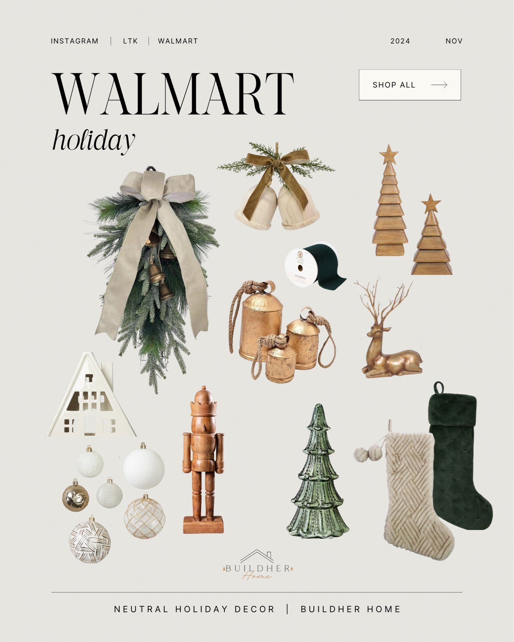 The perfect additions for your Neutral holiday Decor 

#LTKHome #LTKHoliday