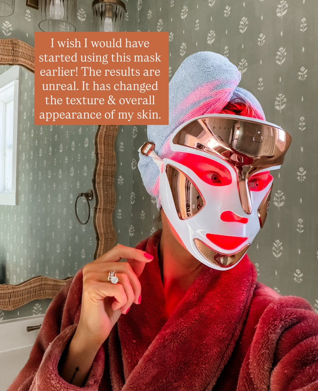 This red light mask has been such an awesome addition to my skincare routine! I have done it twice a day for a few months now and have noticed a huge difference! This mask has both red light and blue light, and you only wear it for 3 minutes!

Loverly Grey, red light mask, red light therapy, face mask, skincare, health, wellness 

 #LTKselfcare #LTKBeauty