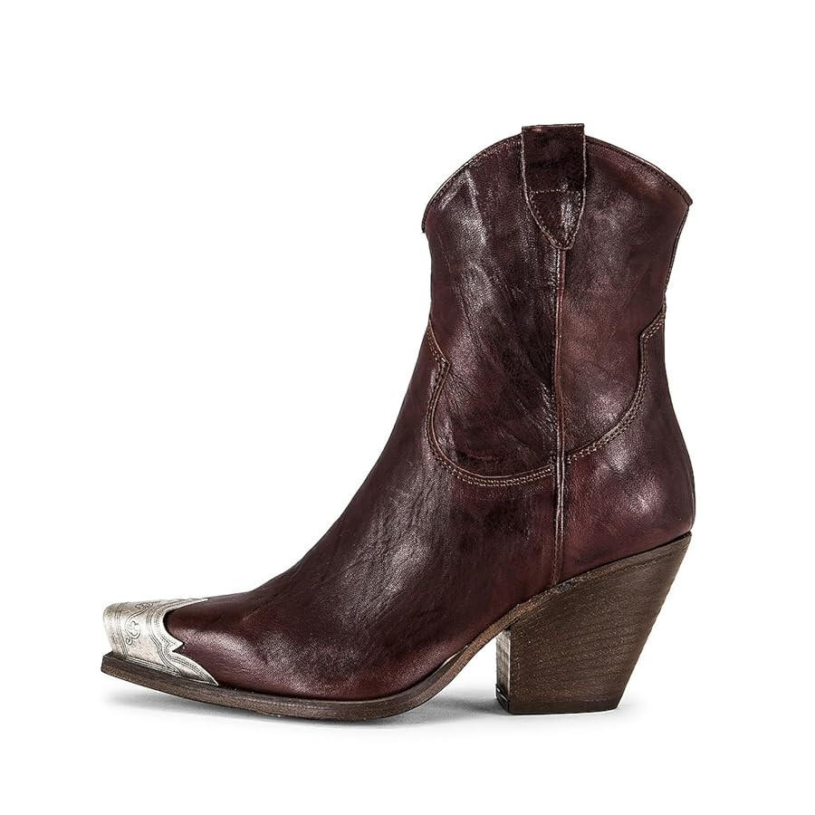 keleimusi Women's Western Cowgirl Ankle Boots Stacked Block Heel Cowboy Booties Steel Toe Heeled ... | Amazon (US)