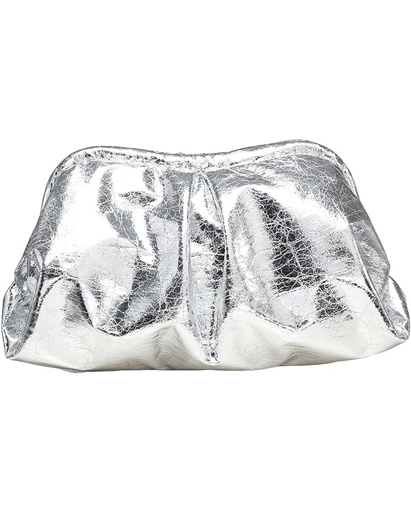 Verdusa Women's PU Leather Clutch Handbags Ruched Bag Purse | Amazon (US)